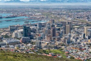 Aerial View Of The Central Business District Of Cape Town