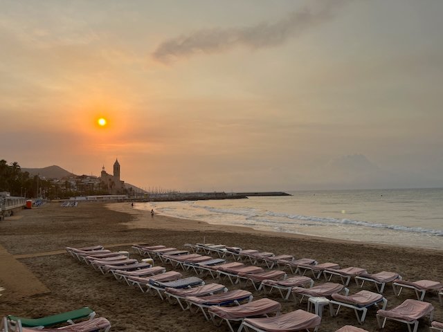 Sunset with the Church and Beach